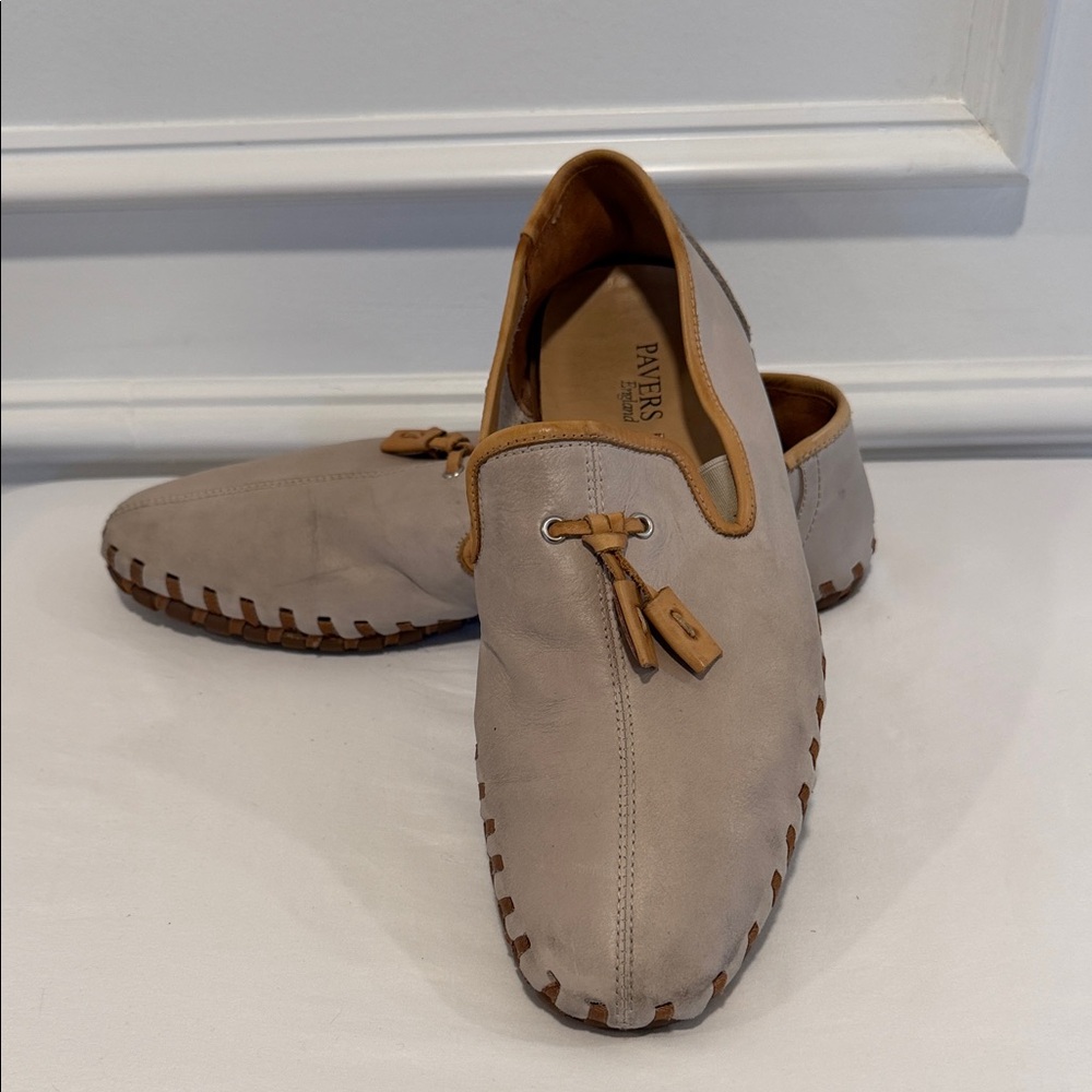 Pavers England Men’s Loafers Size EUR 45‎ (US 11-11.5) Beige Leather Tassel